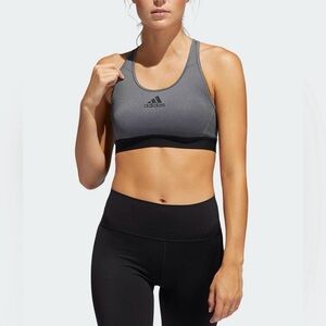 🆕 NWT Adidas Don’t Rest Sports Bra Racerback Mesh Sheer Stretch Grey Black XS